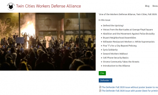 Screenshot of Workers’ Defense Alliance website